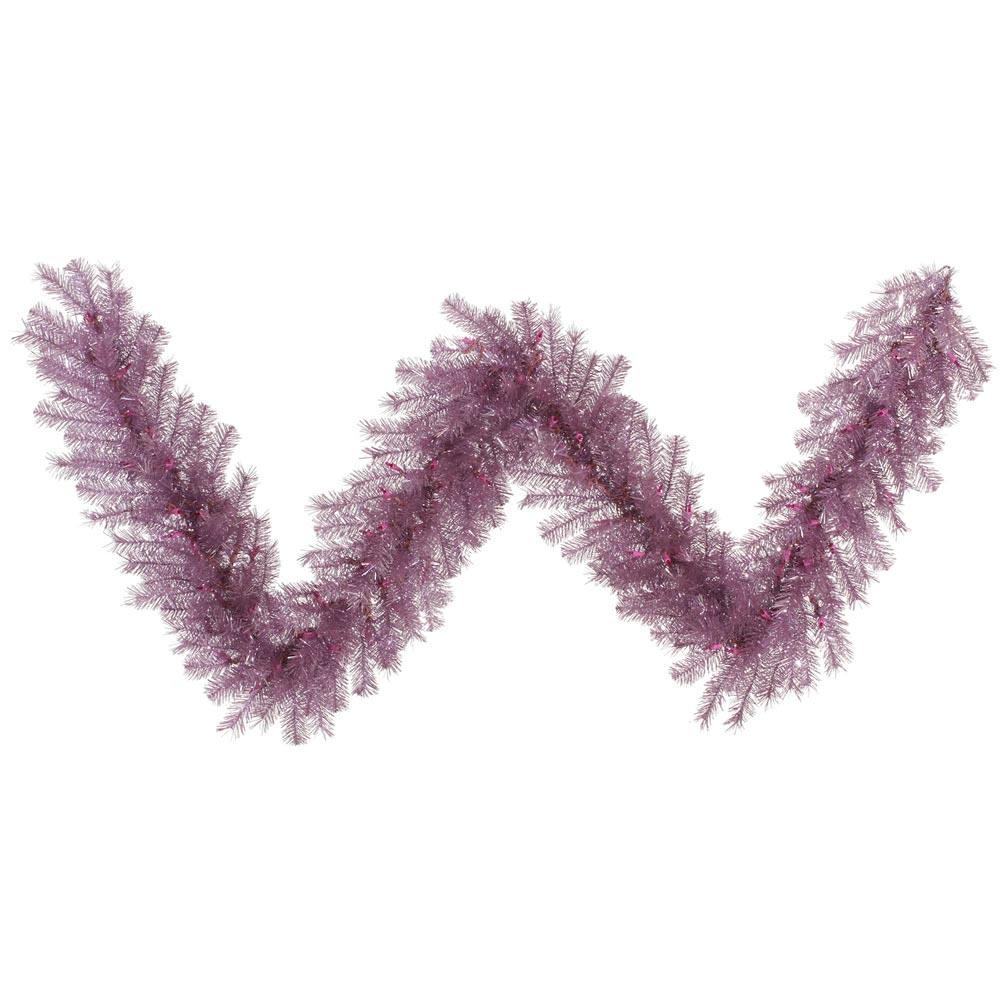 Magenta Tinsel Christmas Garland