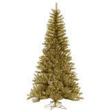 7.5 foot Gold/Silver Tinsel Christmas Tree: Unlit