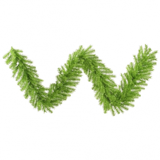 9 foot Lime Green Tinsel Christmas Garland: Unlit