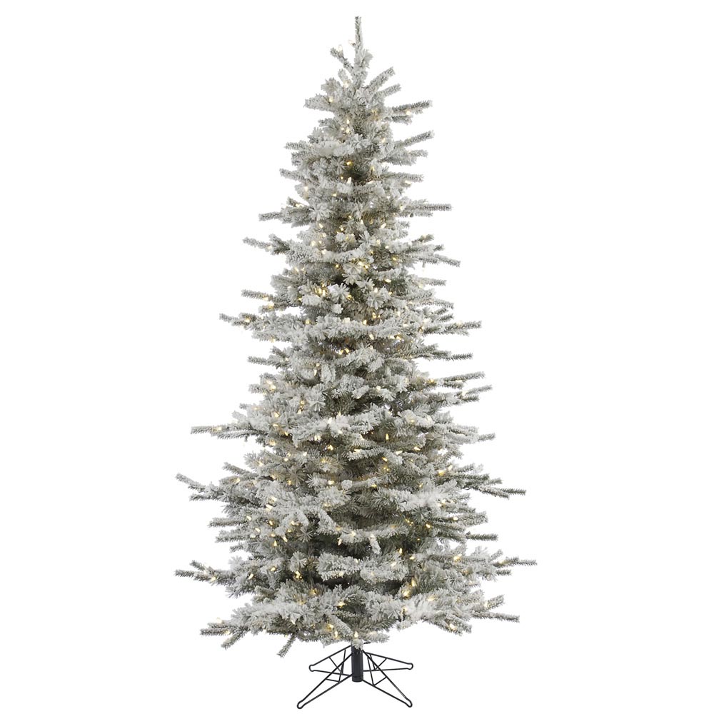 Flocked Slim Sierra Christmas Tree