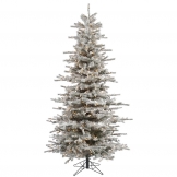 8.5 foot Flocked Slim Sierra Christmas Tree: Clear Lights