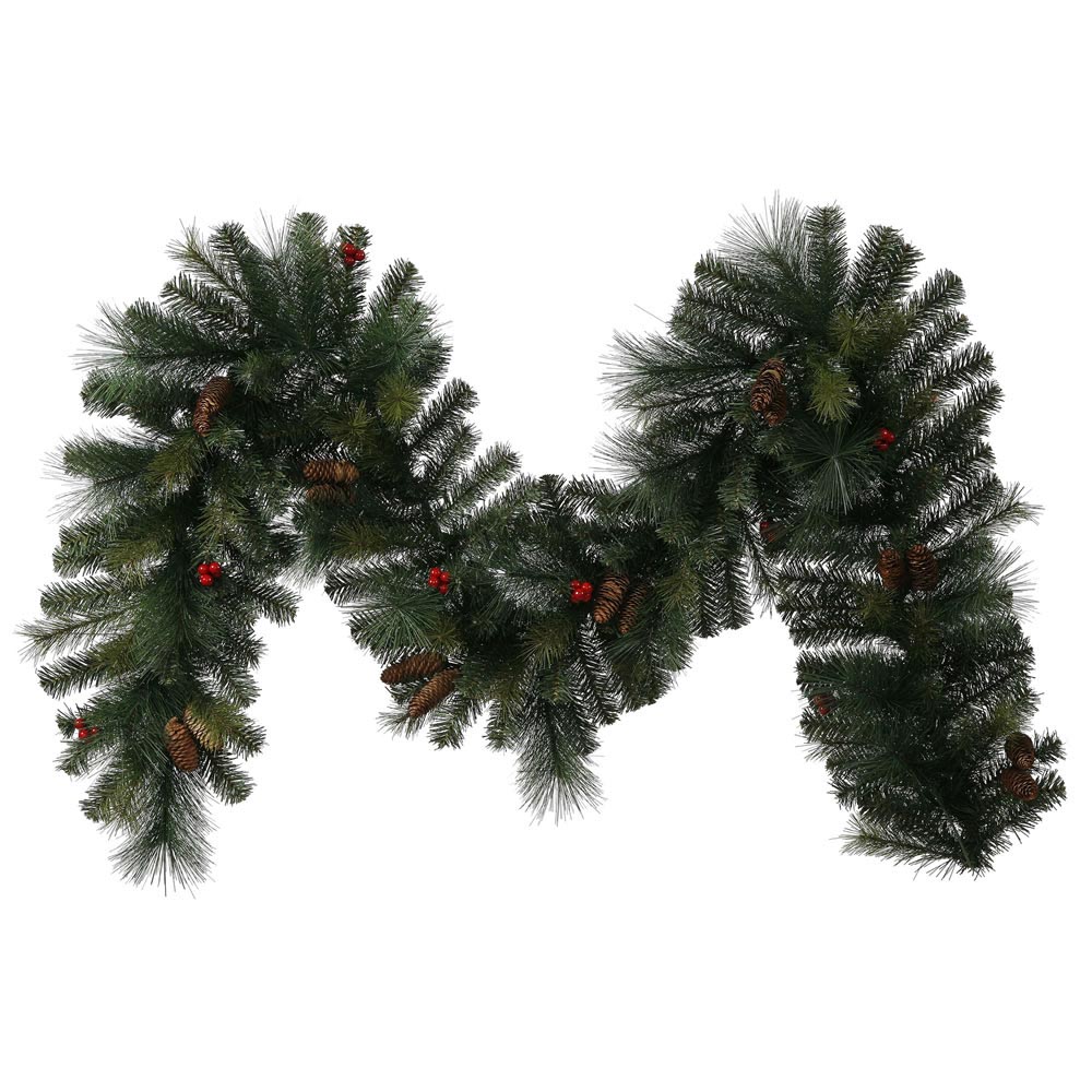 Outdoor Mixed Pine Berry Cone Garland