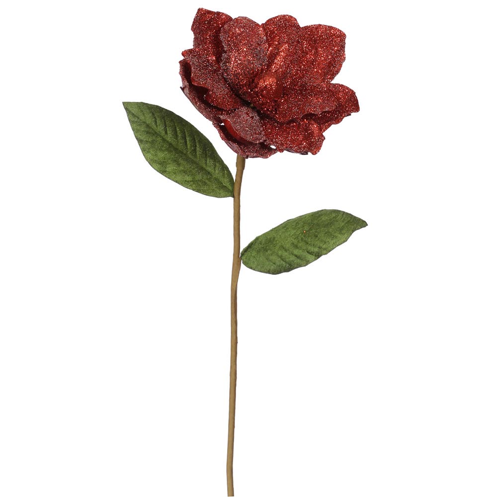 Magnolia Glittered Edge Christmas Spray