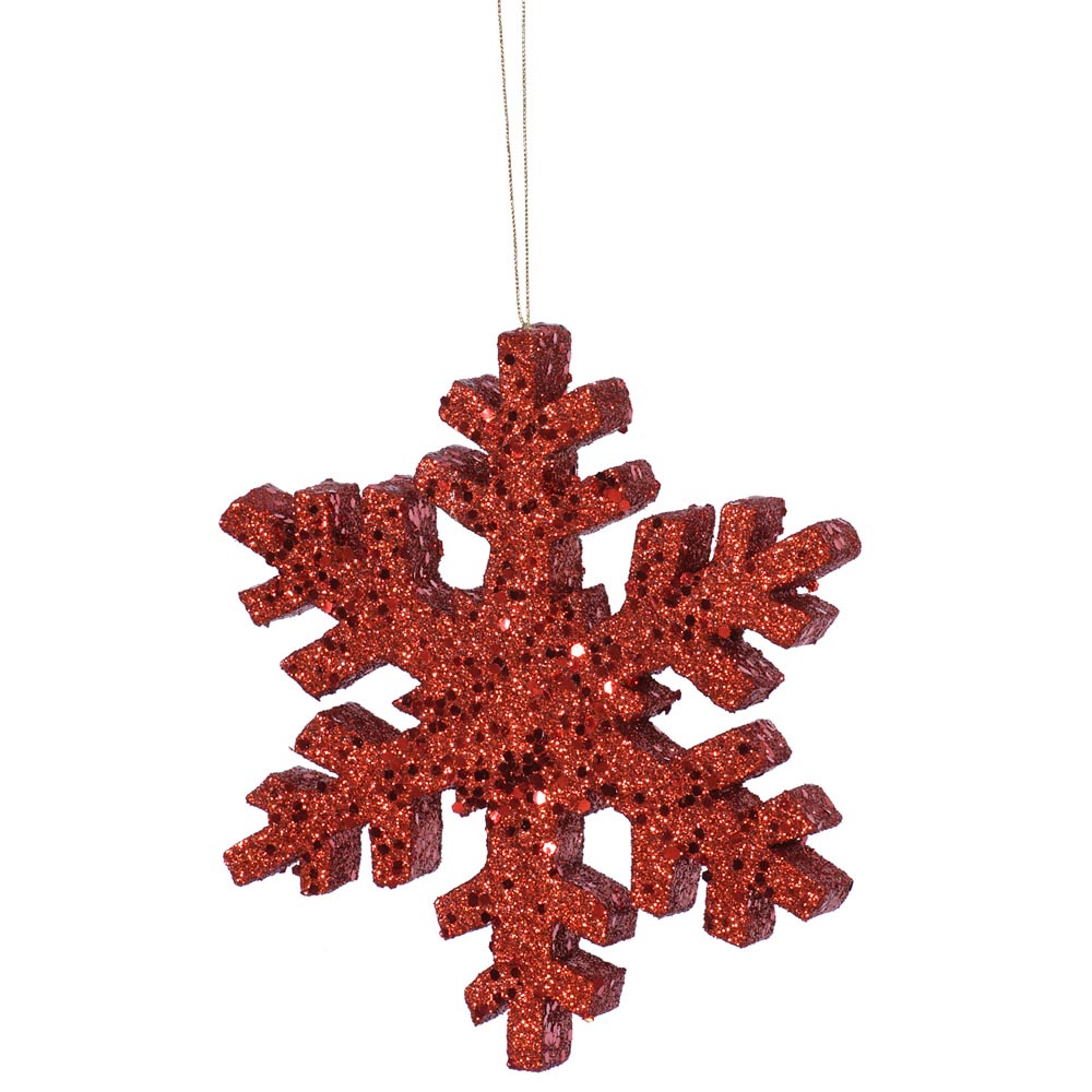 Christmas Glittered Snowflake: Multiple Color Options