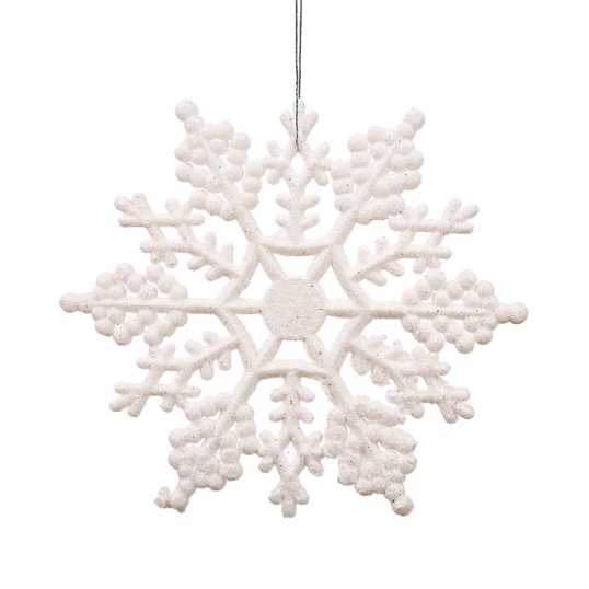 The snowflake ornament is made of light weight Styrofoam then covered in a  think…