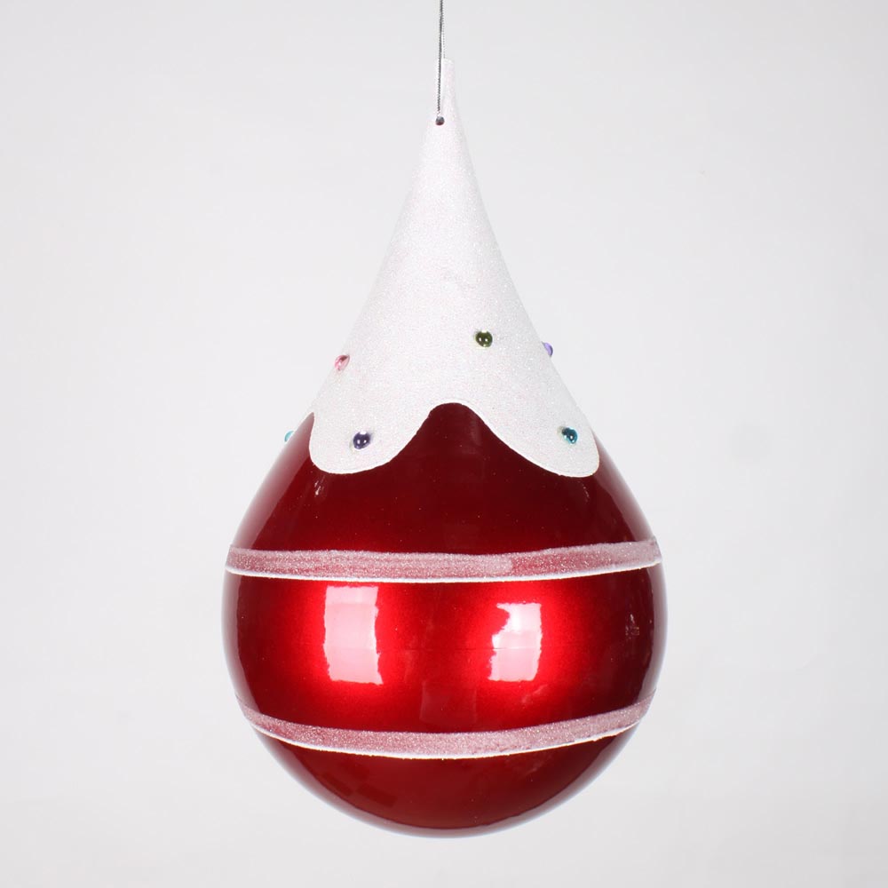 Candy Snow Jewel Christmas Teardrop Ornament: Multiple Color Options