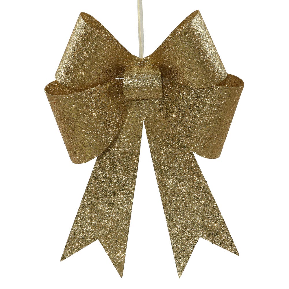 Champagne Sequin Christmas Bow