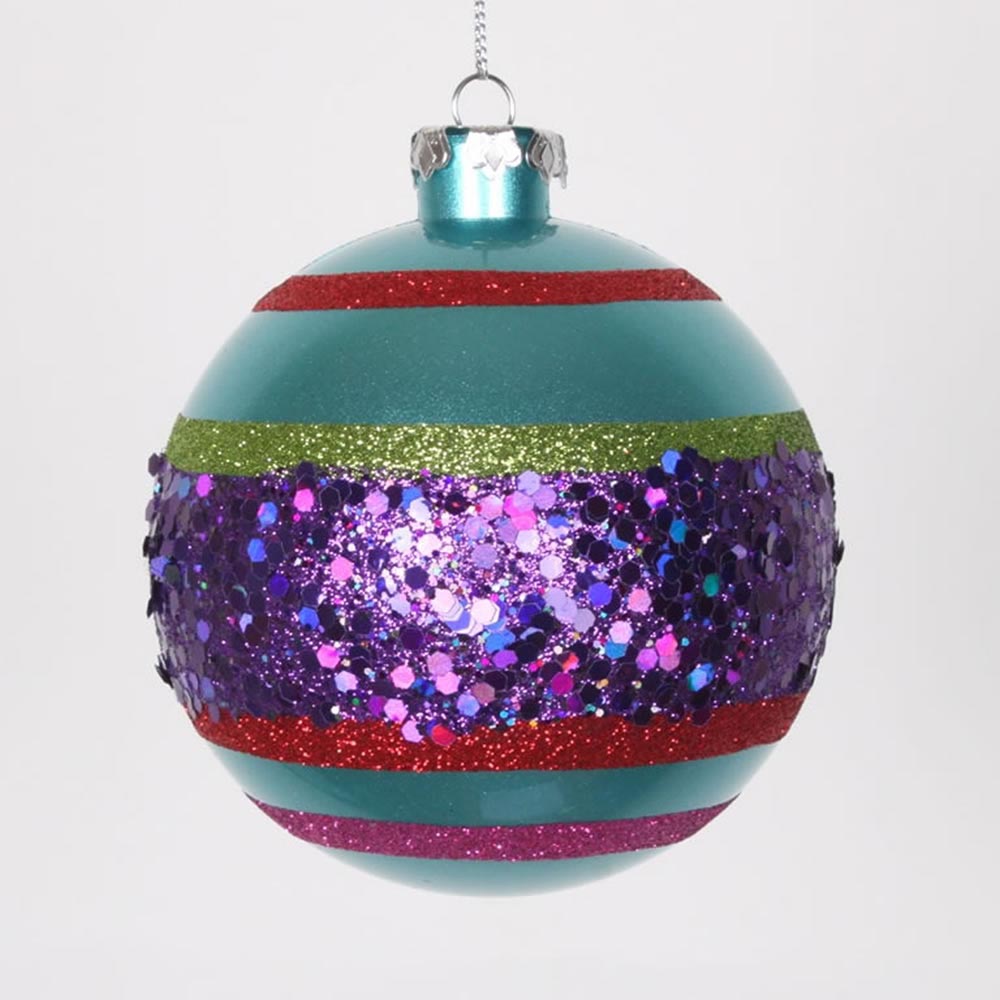 3.93 Inch Candy Apple Teal Christmas Ball Ornament (set Of 4)