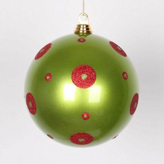 8 Inch Candy Le Lime Green Christmas Ball Ornament M144374 Slim Logo 8 Inch Candy Le Lime Green Christmas Ball Ornament
