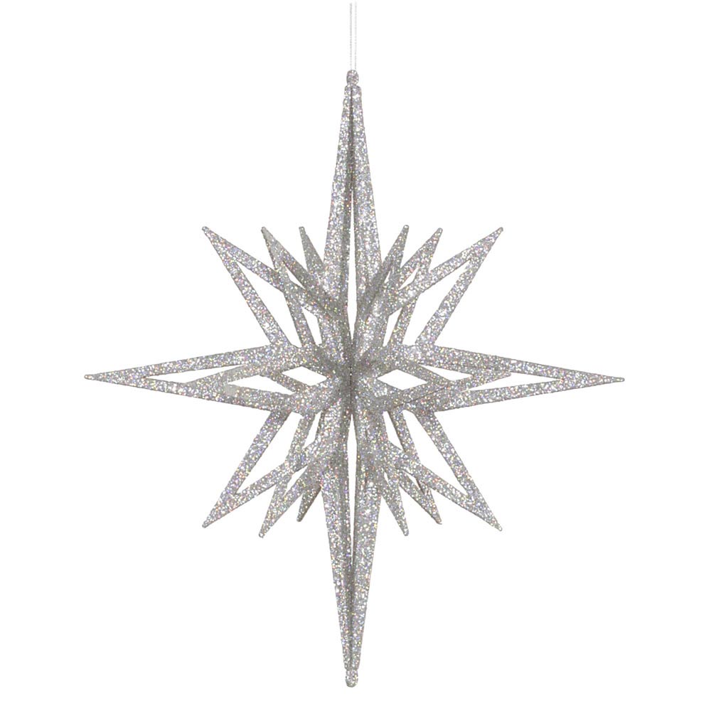 16 Inch 3d Glitter Christmas Star Ornament: Multiple Colors