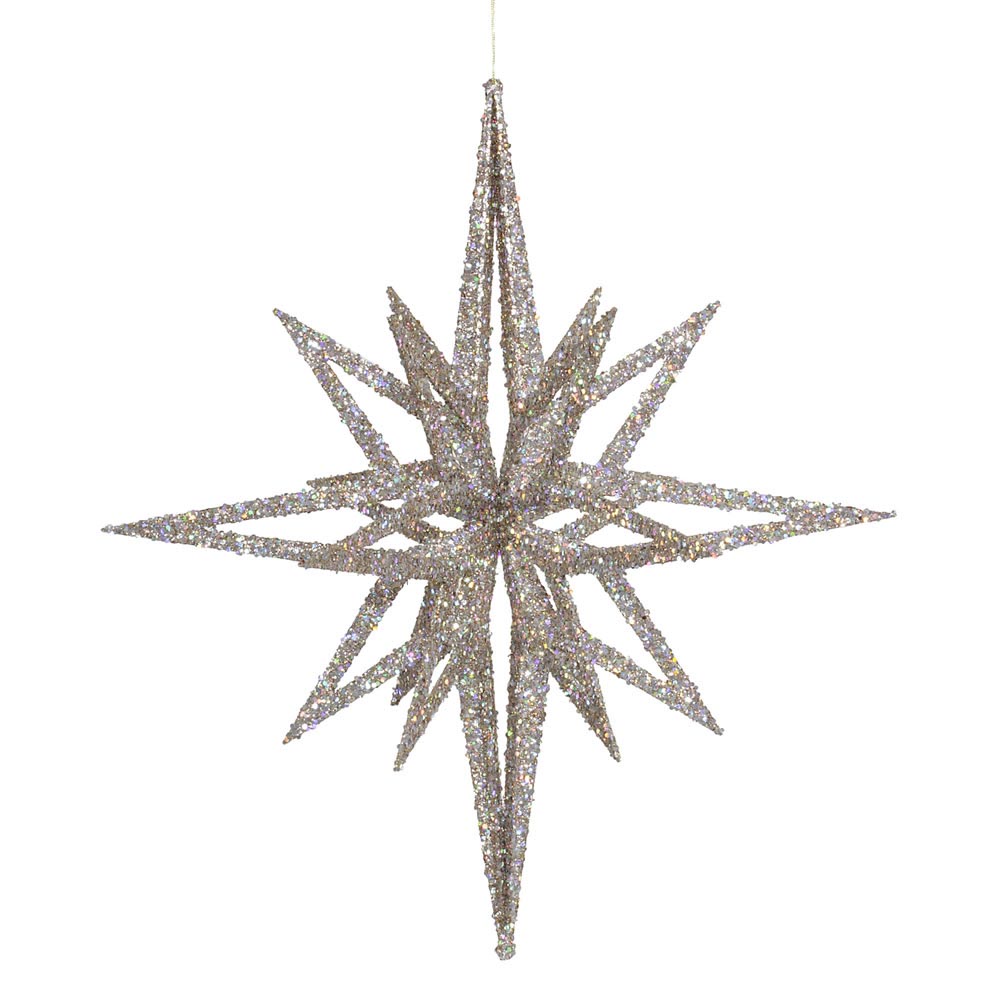 24 Inch 3d Glitter Christmas Star Ornament: Multiple Colors