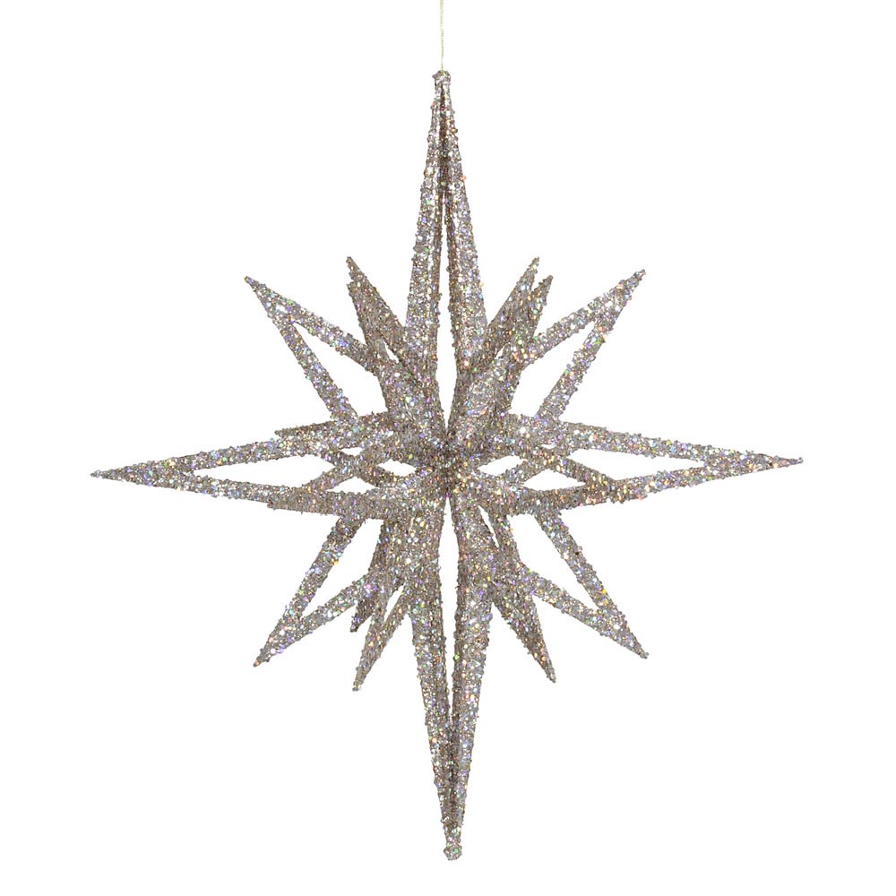 inch 3D Glitter Christmas Star Ornament: Multiple colors