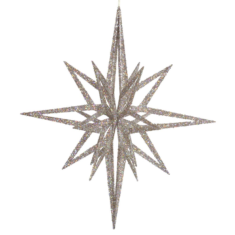 32 Inch 3d Glitter Christmas Star Ornament: Multiple Colors