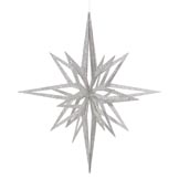 32 inch Silver 3D Glitter Christmas Star Ornament