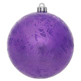 4 inch Purple Crackle Christmas Ball Ornament (Set of 6)