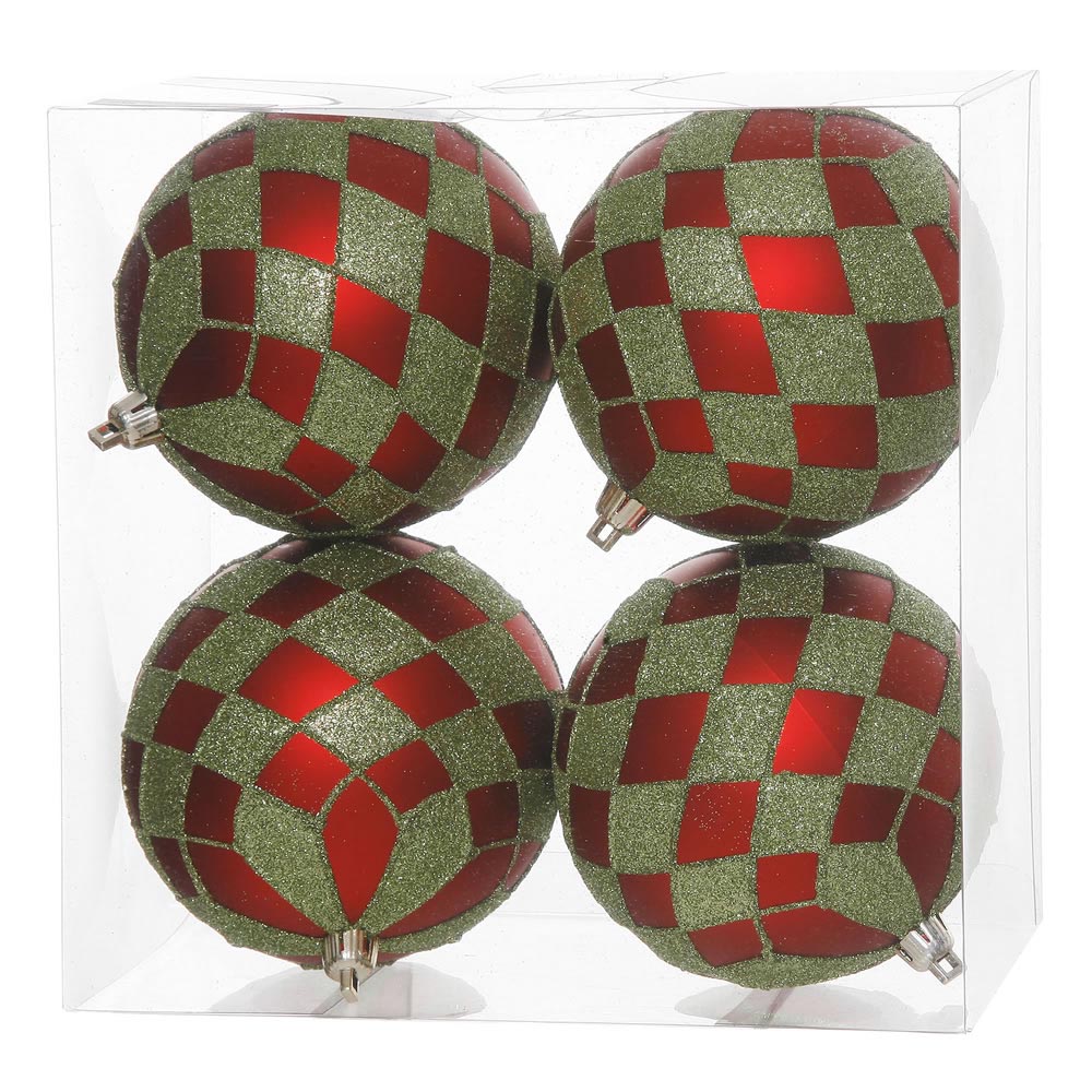 inch UV Protected Diamond Christmas Ball Ornament (Set of 4)