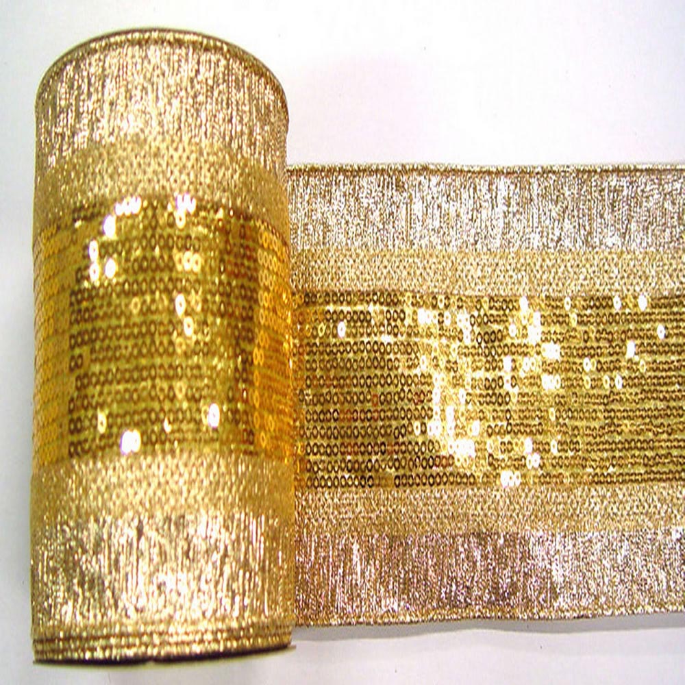 10 yard Sequin Weave Christmas Ribbon: Multiple Colors