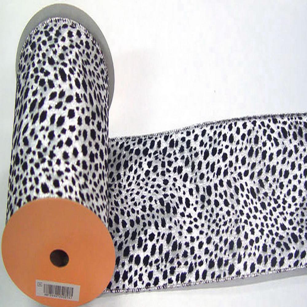 10 yard x 2.5 inch Lame Velvet Black Leopard Ribbon: Multiple Colors ...