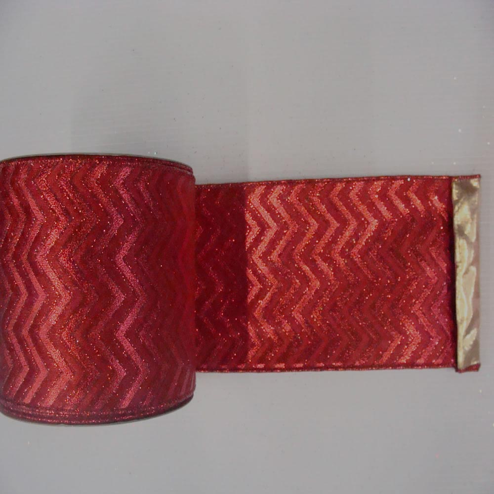 Chevron Lame Christmas Ribbon: Multiple Colors