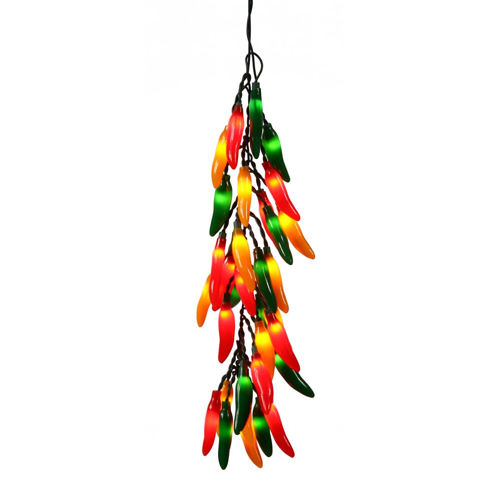 18 inch Chili Christmas Pepper Light Bunch Red, Green, Yellow Lights