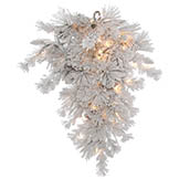 3 foot Alberta Flocked Teardrop: Clear Lights