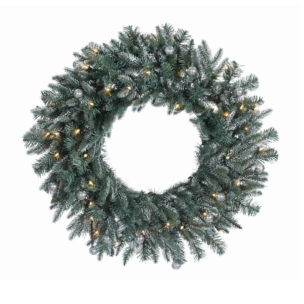 PE/PVC Crystal Balsam Frosted Fir Wreath