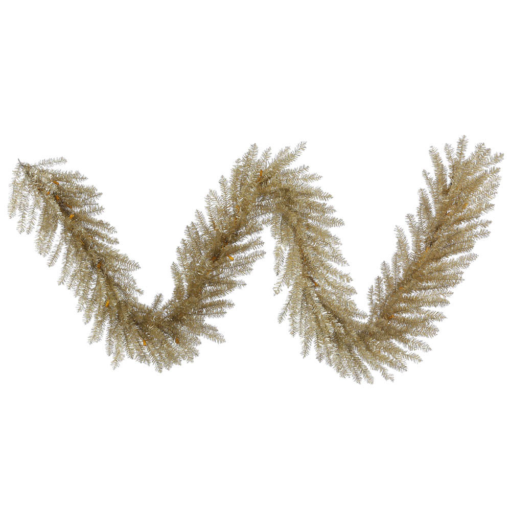 9 foot Champagne Tinsel Garland Unlit B153713