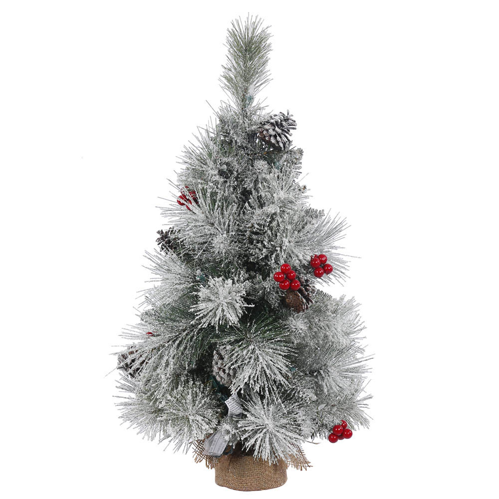 PVC, Hard Needle Frosted Mix Berry Tabletop Pine Tree