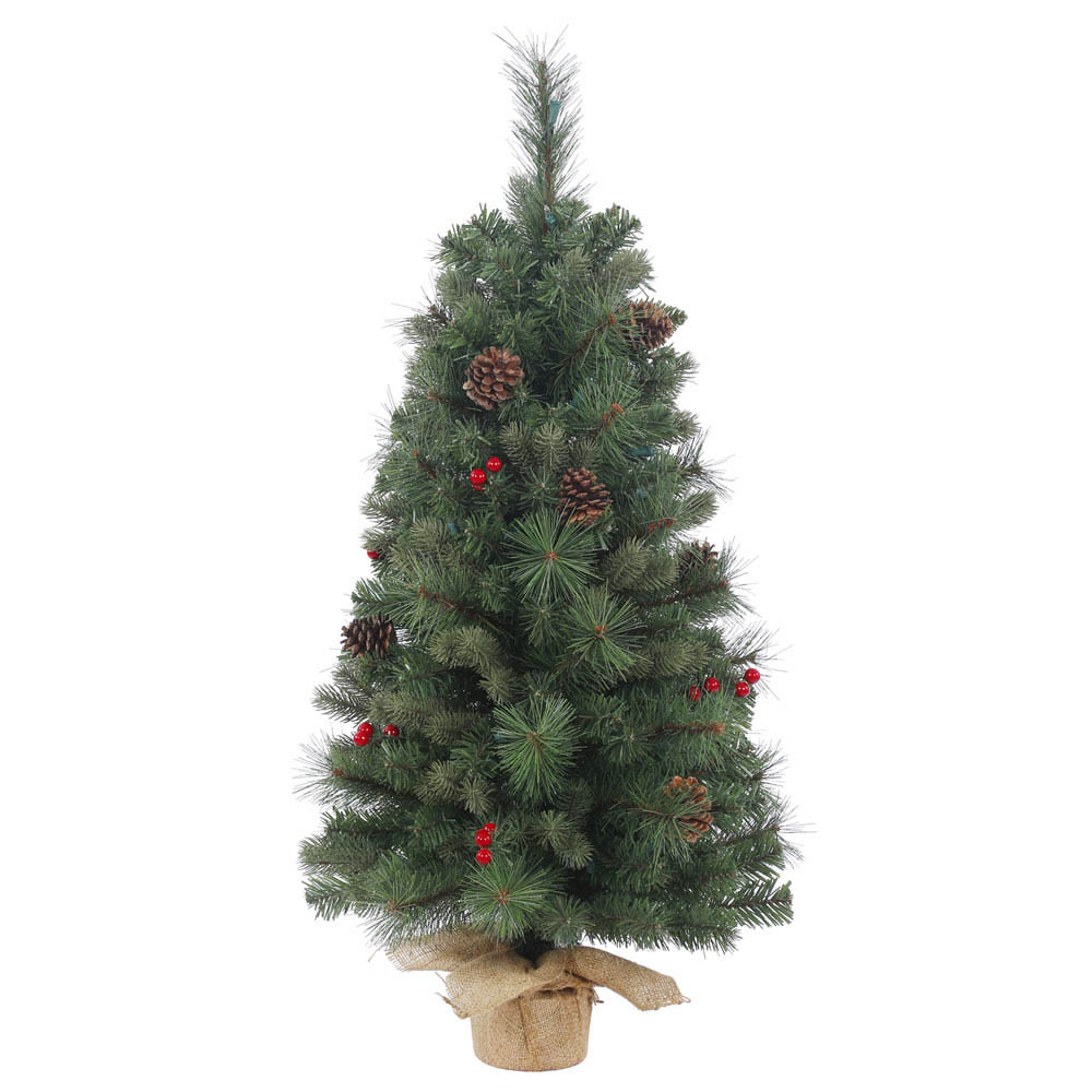 PE/PVC, Hard Needle Wesley Mixed Tabletop Pine Tree