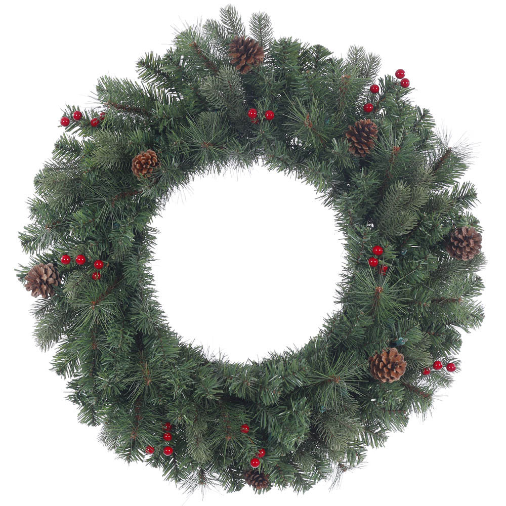 PE/PVC, Hard Needle Westley Mixed Pine Wreath