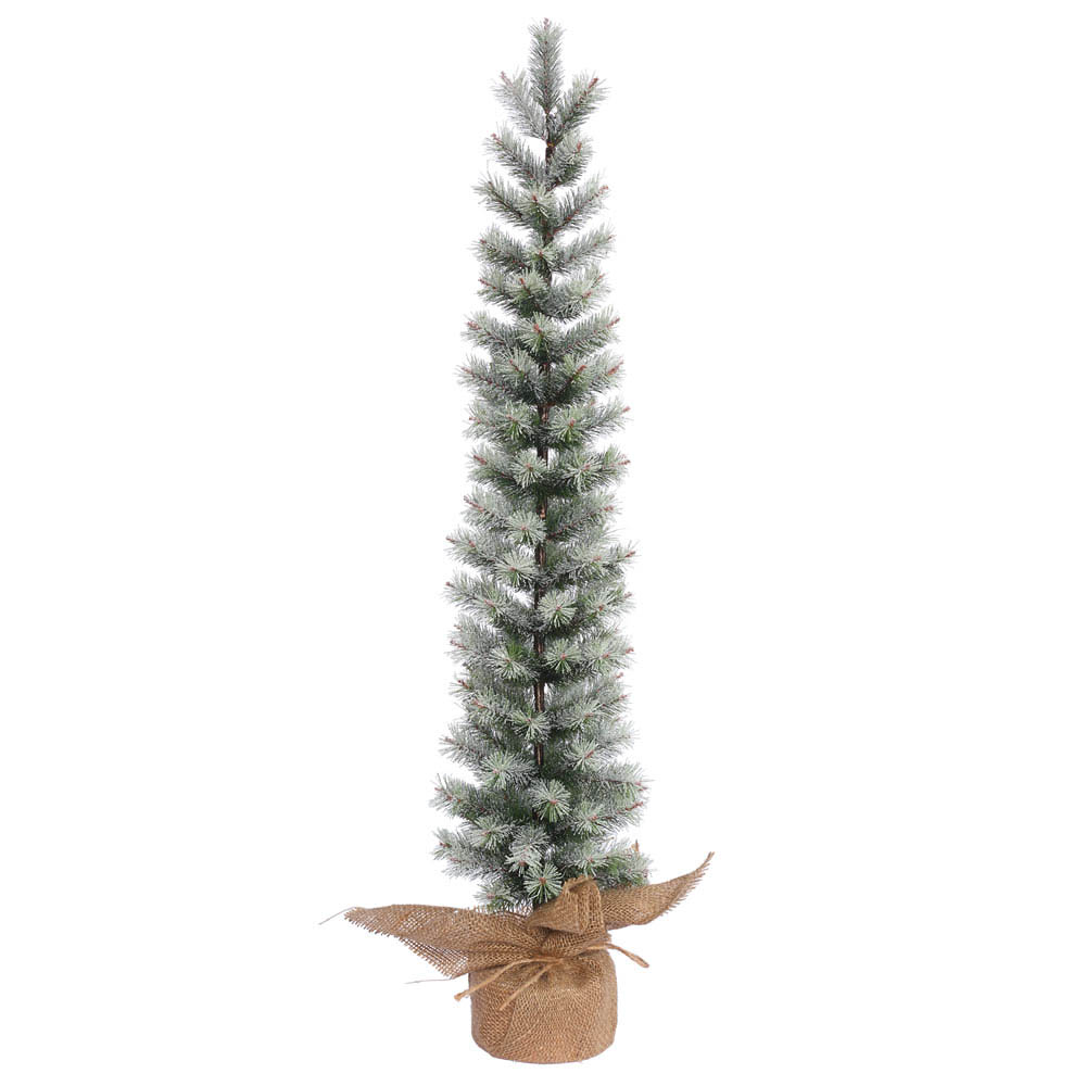 PVC, Hard Needle Frosted Narrow Slim Pine Tree