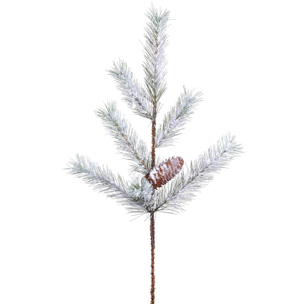 PVC, Hard Needle Flocked Ashville Pine Spray