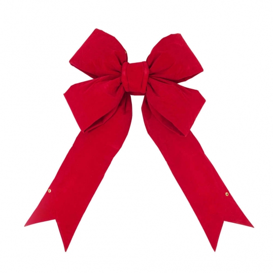 45H x 36W inch Red Velvet Indoor Bow