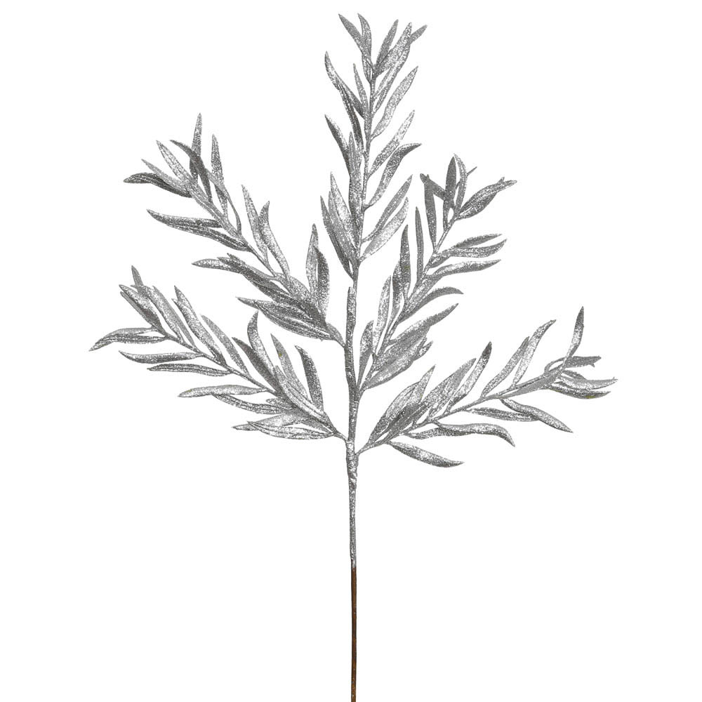 22 inch Silver Glitter Heather Spray (Set of 12) L152707