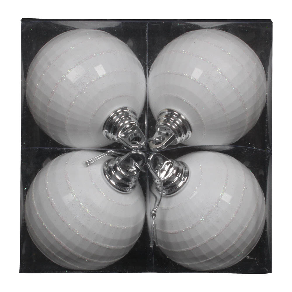 inch Shiny-Matte Mirror Ball Ornament (Set of 4)