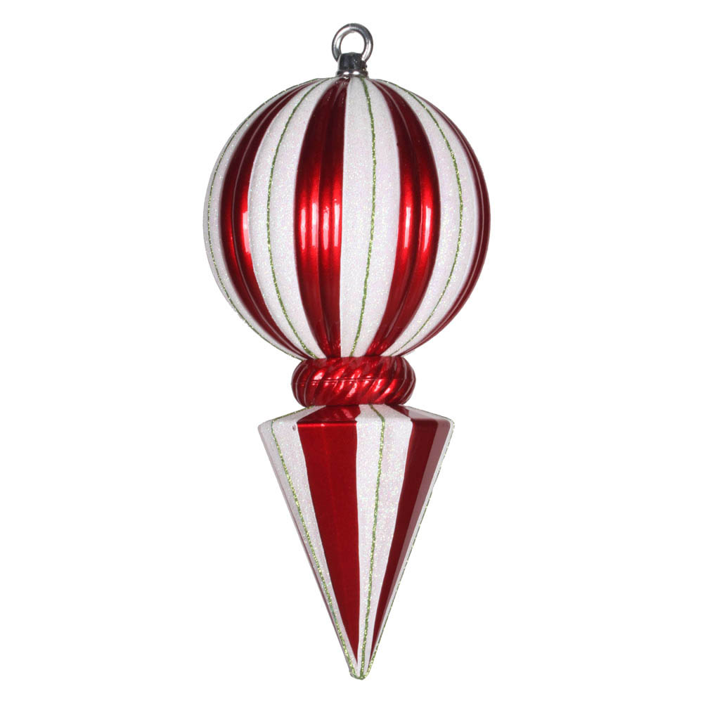 inch Striped Ball Finial Ornament