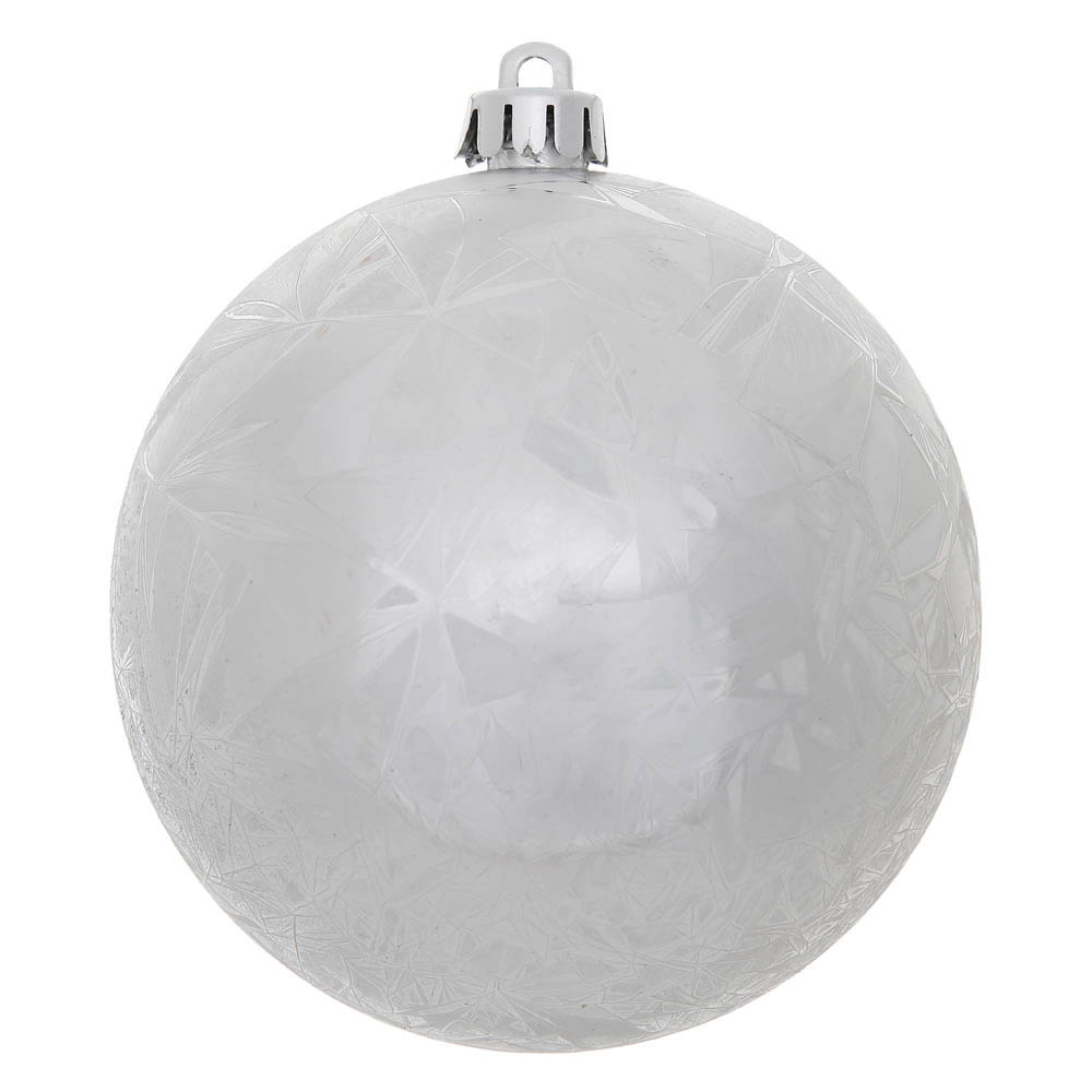10 inch Shatterproof Silver Crackle Ball Ornament N141707DV