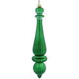 14 inch Shiny Green UV Protected Tear Drop Finial Ornament (Set of 2)