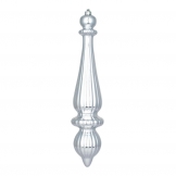 14 inch Matte Silver UV Protected Tear Drop Finial Ornament (Set of 2)