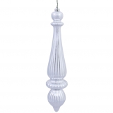 14 inch Shiny Silver UV Protected Tear Drop Finial Ornament (Set of 2)