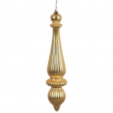 14 inch Matte Gold UV Protected Tear Drop Finial Ornament (Set of 2)
