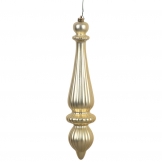 14 inch Matte Champagne UV Protected Tear Drop Ornament (Set of 2)