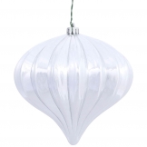 5.7 inch Shiny Silver UV Protected Onion Ornament (Set of 3)