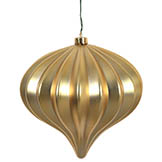 5.7 inch Matte Gold UV Protected Onion Ornament (Set of 3)