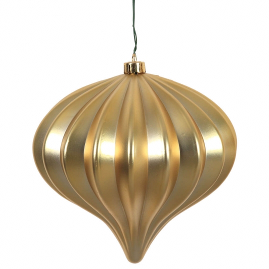 5.7 inch Matte Gold UV Protected Onion Ornament (Set of 3)