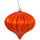 5.7 inch Shiny Burnish Orange UV Protected Onion Ornament (Set of 3)