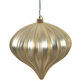 5.7 inch Matte Champagne UV Protected Onion Ornament (Set of 3)