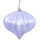 5.7 inch Shiny Steel Blue UV Protected Onion Ornament (Set of 3)