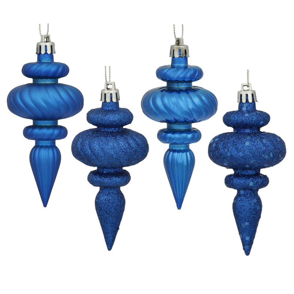 4 Inch Assorted Finial Ornaments (set Of 8)