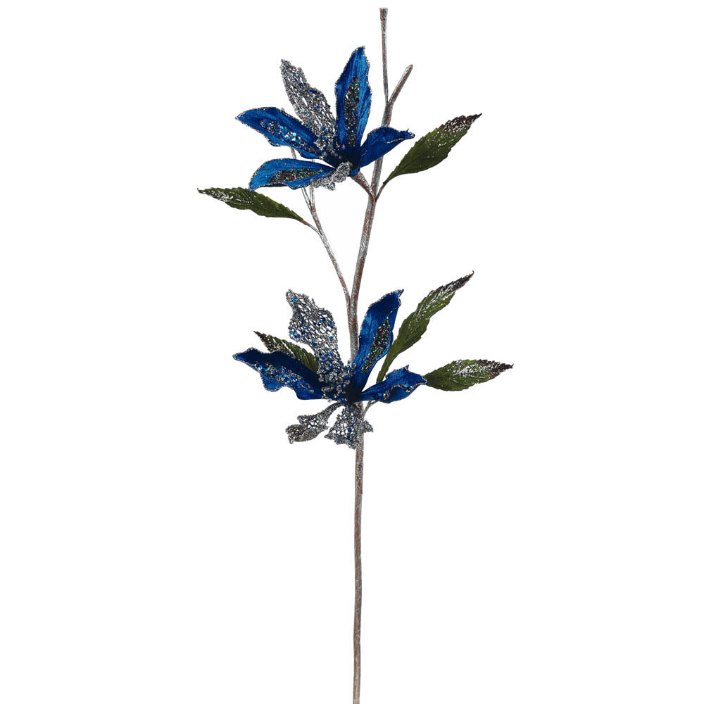 inch Velvet Magnolia Pick with inch Flowers